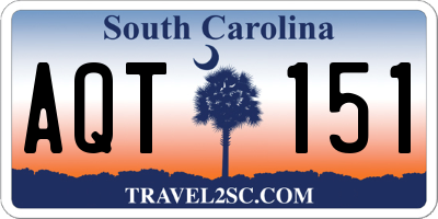 SC license plate AQT151