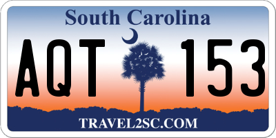 SC license plate AQT153