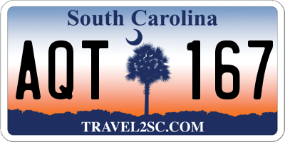 SC license plate AQT167
