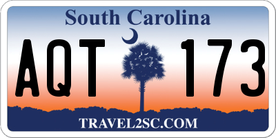 SC license plate AQT173