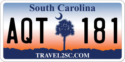 SC license plate AQT181