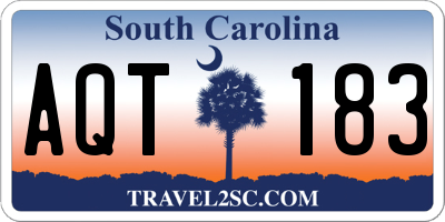SC license plate AQT183