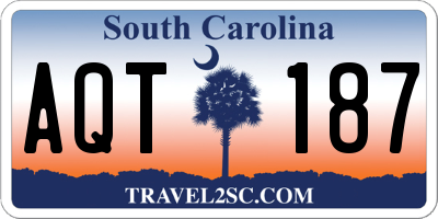 SC license plate AQT187