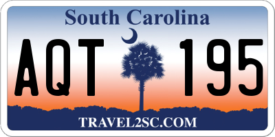SC license plate AQT195