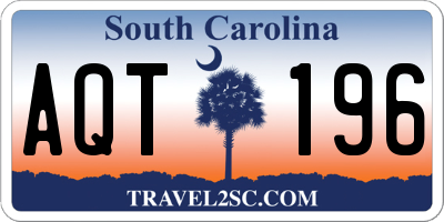 SC license plate AQT196