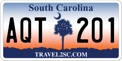 SC license plate AQT201