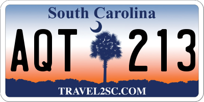 SC license plate AQT213