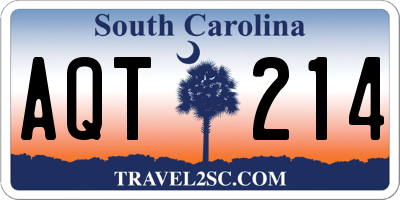 SC license plate AQT214