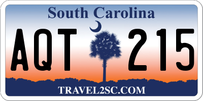 SC license plate AQT215