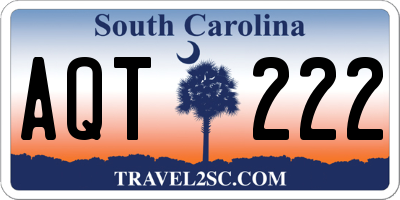 SC license plate AQT222