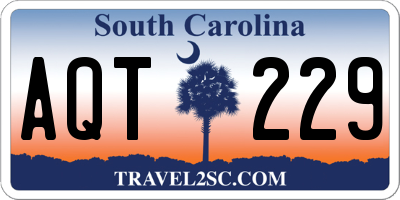 SC license plate AQT229