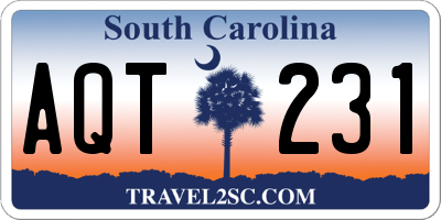 SC license plate AQT231