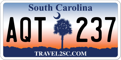 SC license plate AQT237