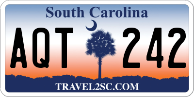 SC license plate AQT242