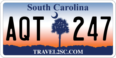 SC license plate AQT247