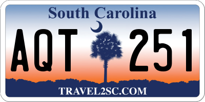 SC license plate AQT251