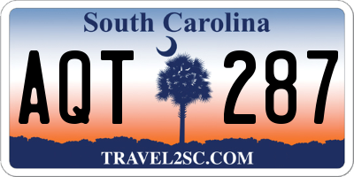 SC license plate AQT287