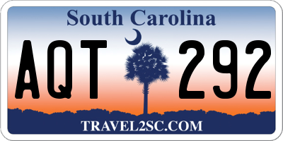 SC license plate AQT292