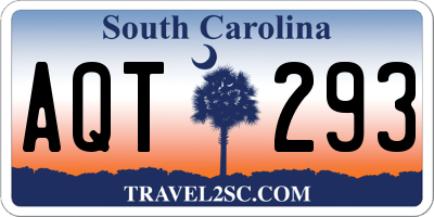 SC license plate AQT293