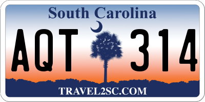 SC license plate AQT314