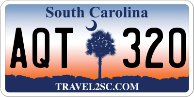 SC license plate AQT320