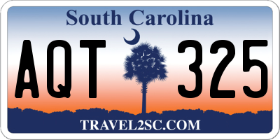 SC license plate AQT325