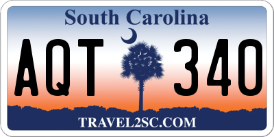 SC license plate AQT340
