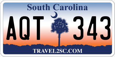 SC license plate AQT343