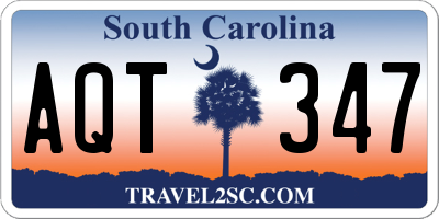 SC license plate AQT347