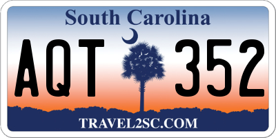 SC license plate AQT352