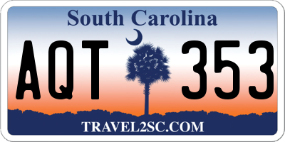 SC license plate AQT353