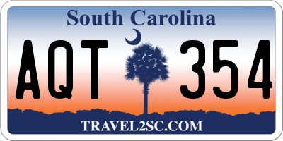SC license plate AQT354