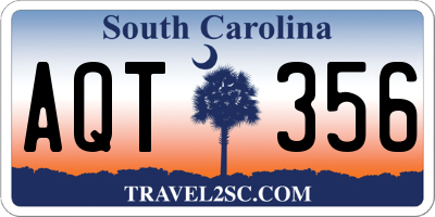 SC license plate AQT356