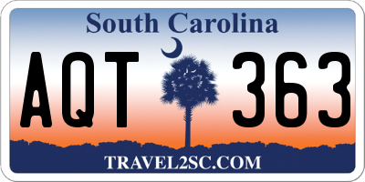 SC license plate AQT363