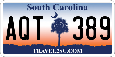 SC license plate AQT389