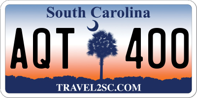SC license plate AQT400