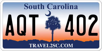 SC license plate AQT402