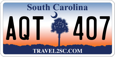 SC license plate AQT407