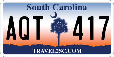 SC license plate AQT417