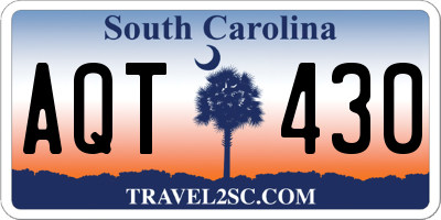 SC license plate AQT430