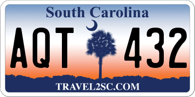 SC license plate AQT432