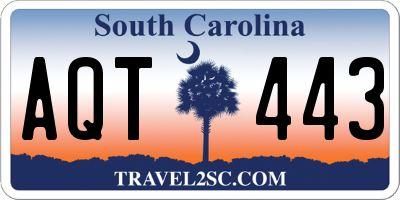 SC license plate AQT443