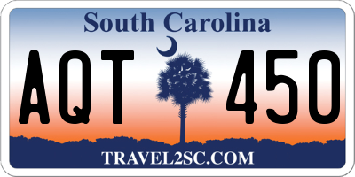 SC license plate AQT450
