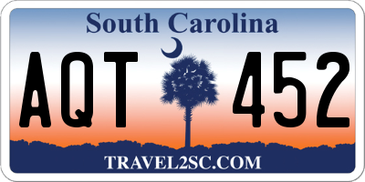 SC license plate AQT452