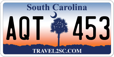 SC license plate AQT453