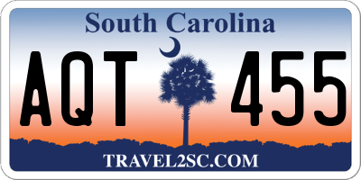 SC license plate AQT455