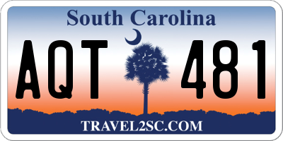 SC license plate AQT481