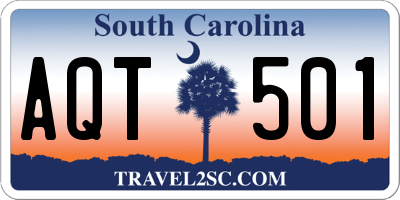 SC license plate AQT501