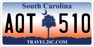 SC license plate AQT510