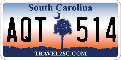SC license plate AQT514